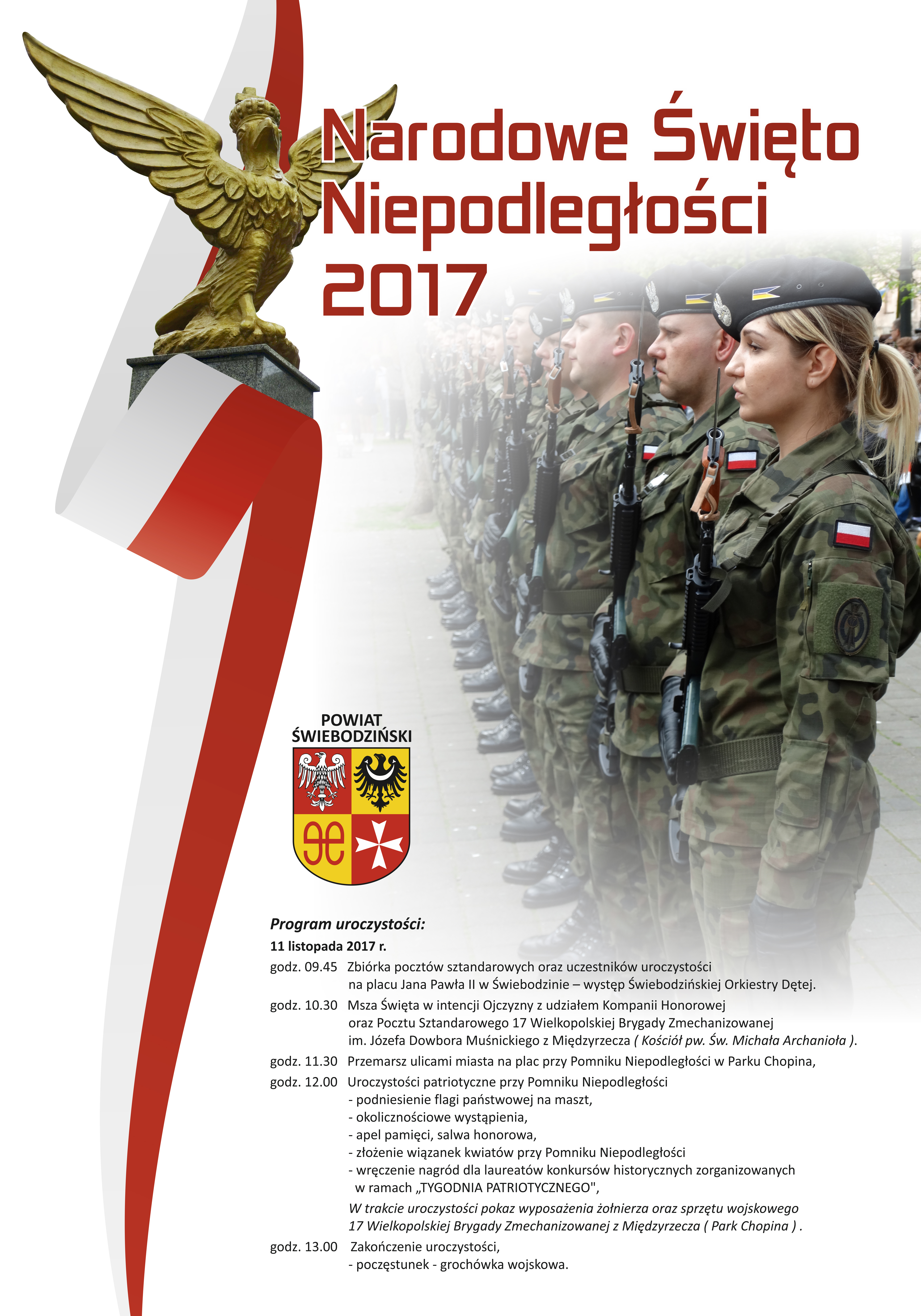 Ilustracja do informacji: Powiatowe obchody Narodowego Święta Niepodległości - 2017 